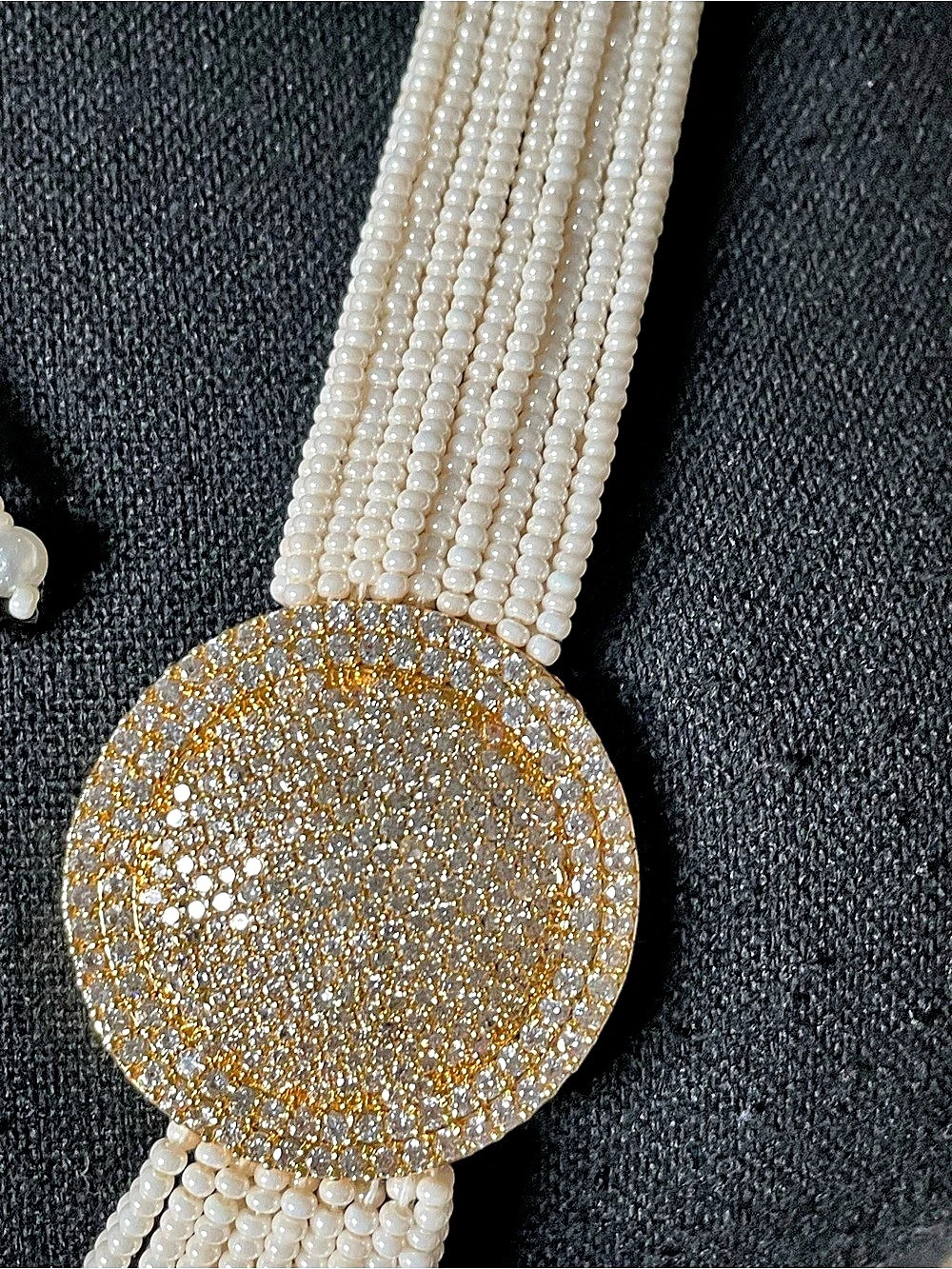 Indian bridle luxury pearls handmade jewelry set - Picture 4 of 5
